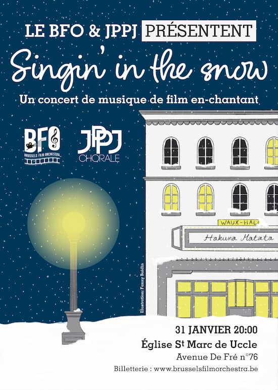 affiche concert de Noël du Brussels film orchestra