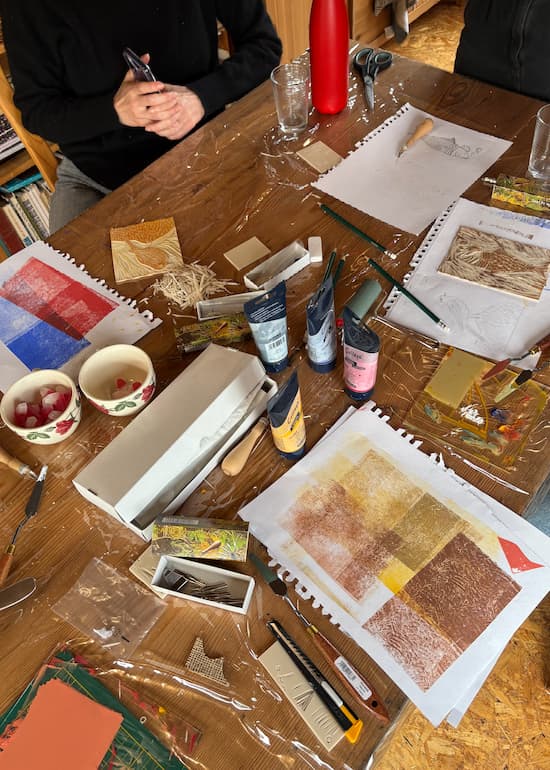 Atelier d'initiation à la linogravure au Cabanön de Custinne